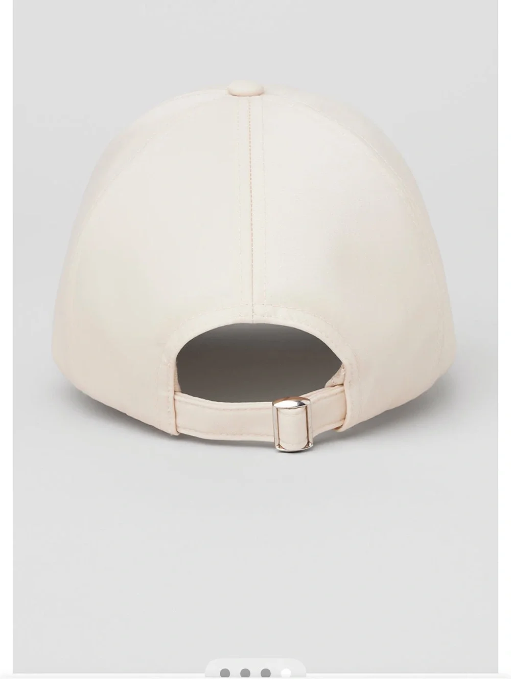 ALO Yoga Satin Off Duty Core Women's Baseball Cap in Light Cream Authentic NWT